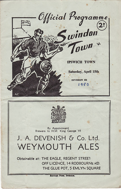 <b>Saturday, April 15, 1950</b><br />vs. Ipswich Town (Home)